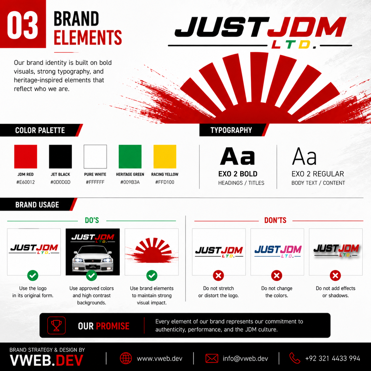 Just JDM Ltd Identity — Colour, type and usage