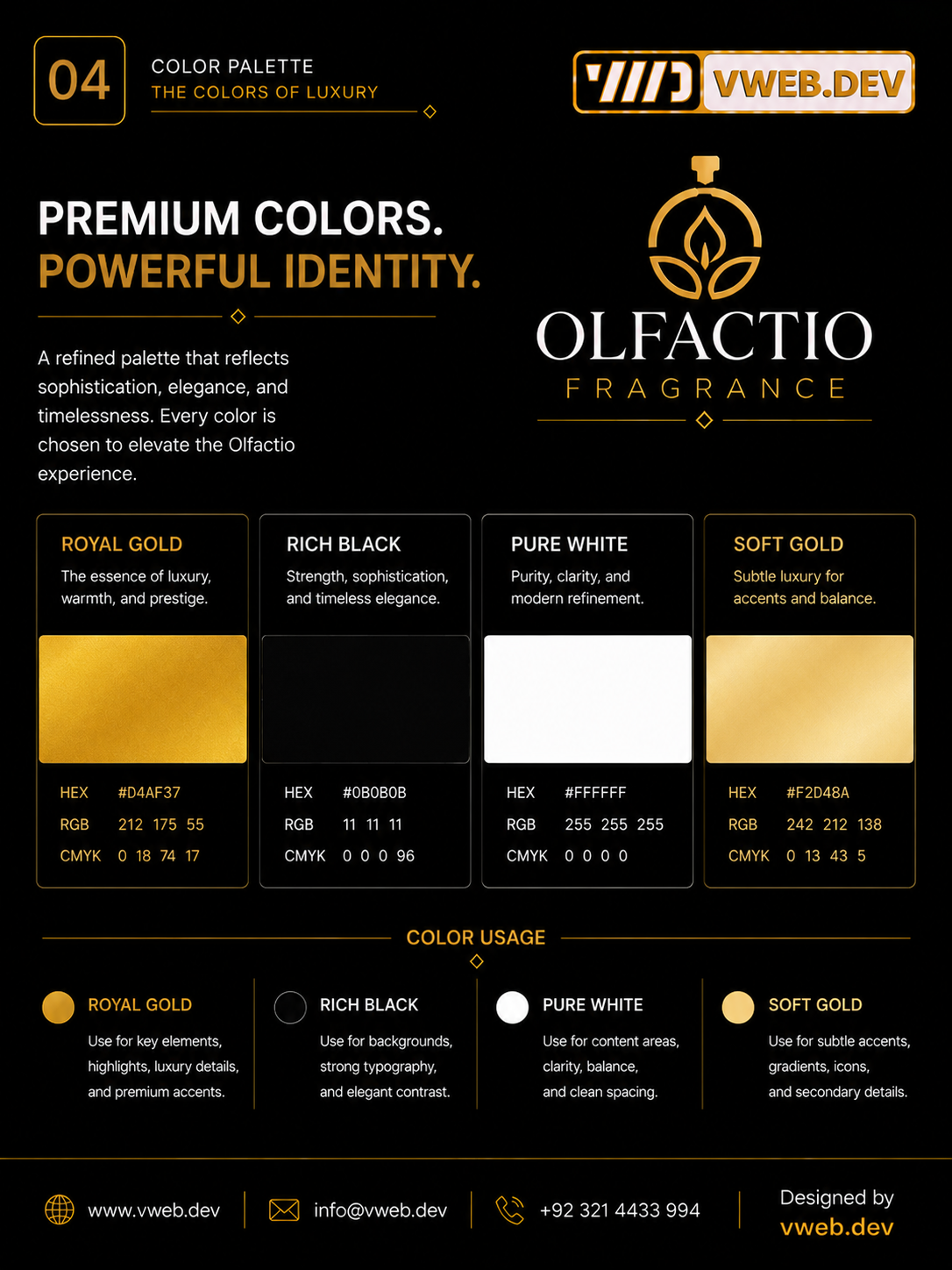 Olfactio Fragrance Identity — The colours of luxury