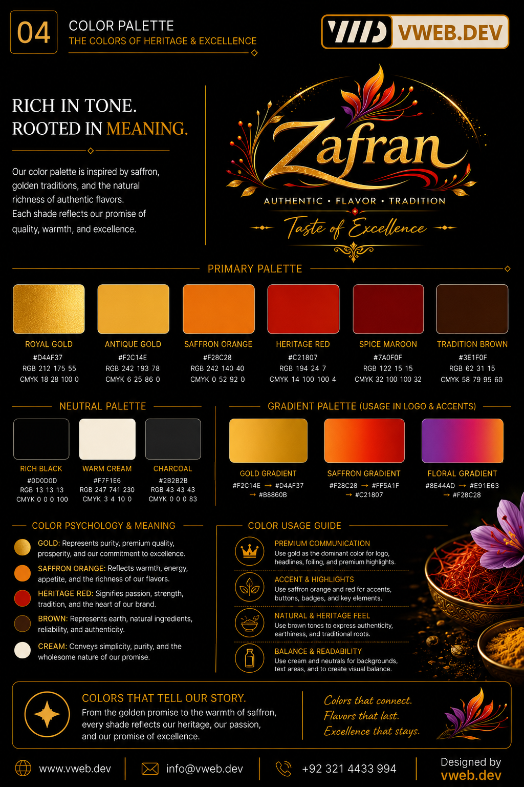 Zafran Brand Identity — The colours of heritage