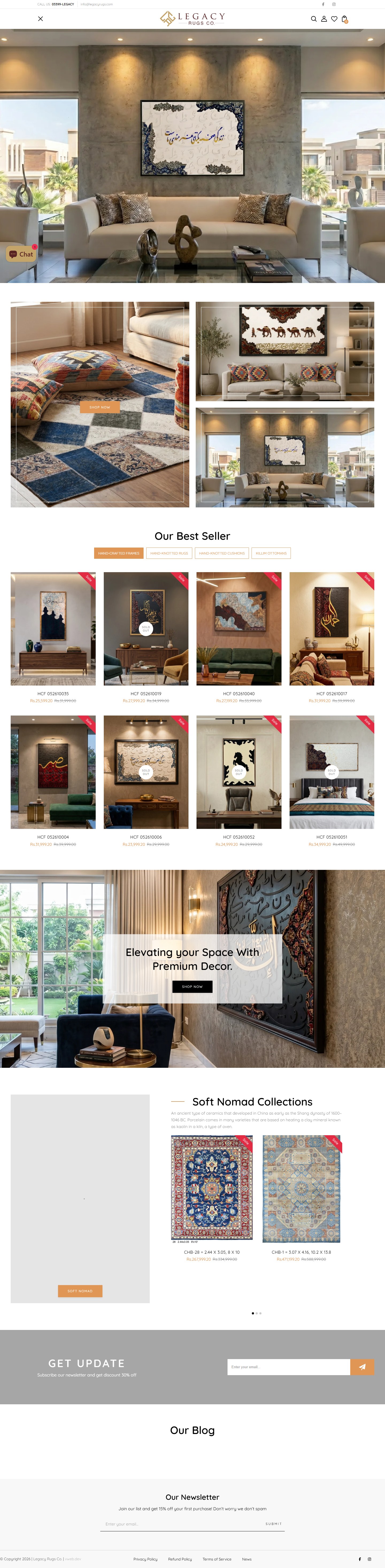 Legacy Rugs Co. full website preview