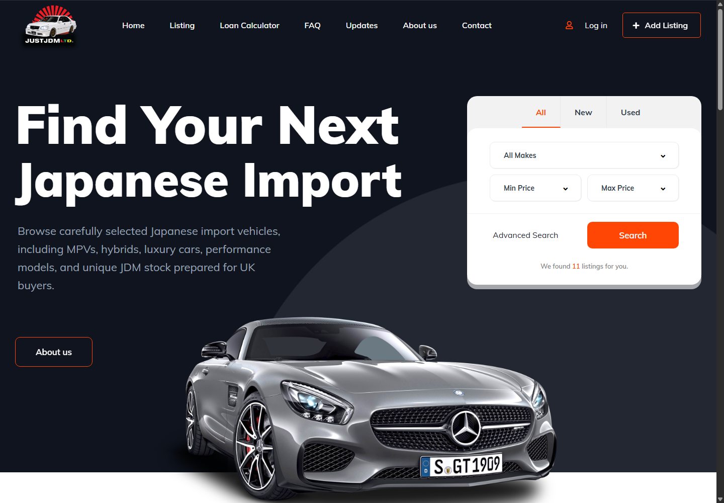 Just JDM full website preview