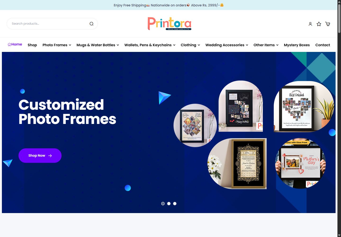 Printora Official desktop website view