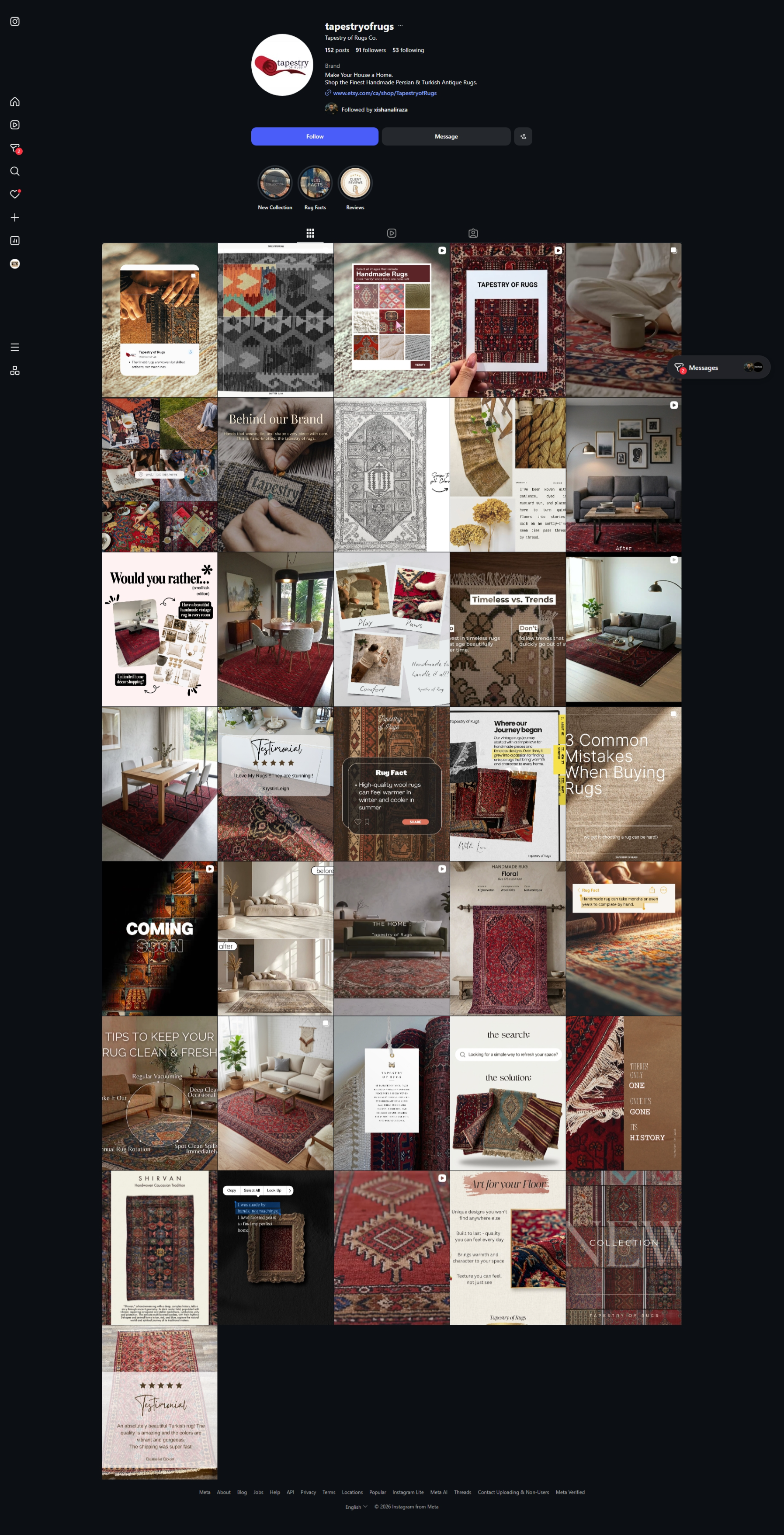 Tapestry of Rugs Co. Instagram post 1